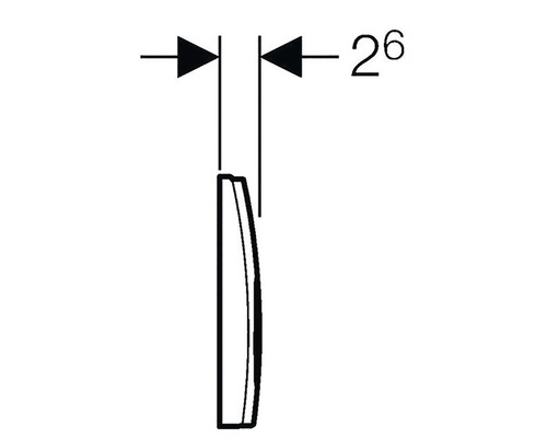 Abbildung einer Spülbetätigungsplatte mit Maßangaben
