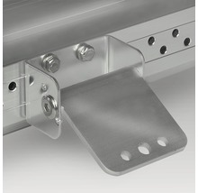 Detailansicht einer Aluminiumbefestigung mit Schrauben