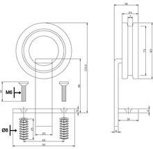 Dessin technique d''un heurtoir de porte avec dimensions