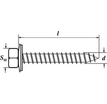 Fassadenbauschraube m. Dichtscheibe 6,5x115 mm galv. verzinkt, 100 Stück