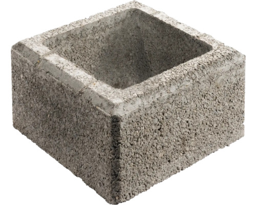 Pfeilerstein Bellamur grau 37,5 cm x 37,5 cm x 20 cm Betonpflanzstein für den Gartenbau