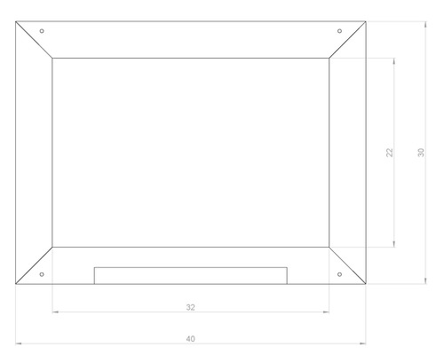 Technische Zeichnung eines Rechtecks mit Massangaben