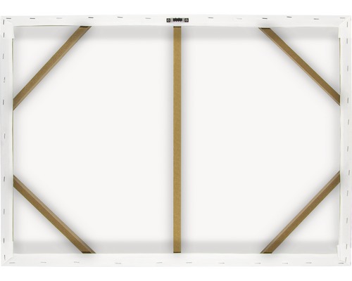 Verso d''une toile avec cadre en bois et système de suspension