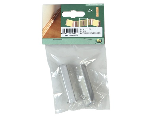 Sockelleistenverbinder aus Metall, zwei Stück in Plastikverpackung