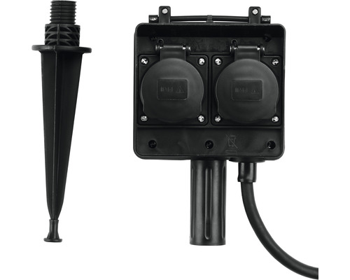 Gartengerätesteckdose mit Erdspieß für den Außenbereich