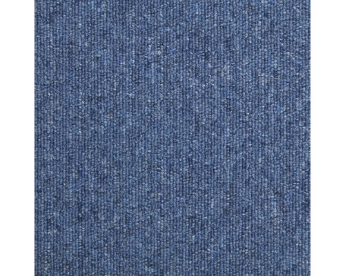 Nahaufnahme eines blauen Teppichs mit dichter Webstruktur