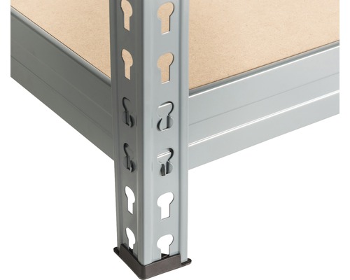 Gros plan d''une étagère avec cadre en métal et tablette en bois