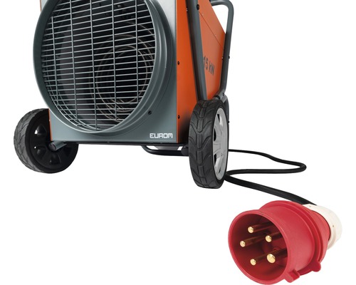 Radiateur soufflant électrique avec roues et prise