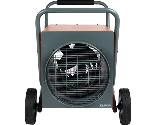 Chauffage électrique avec roues pour une utilisation mobile.