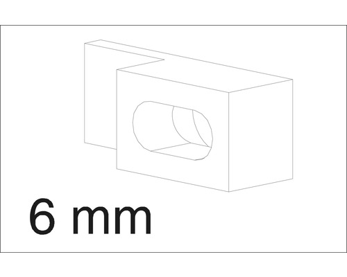 Fixation de paroi latérale pour panneau en verre 6 mm, 2 pièces. AURL832