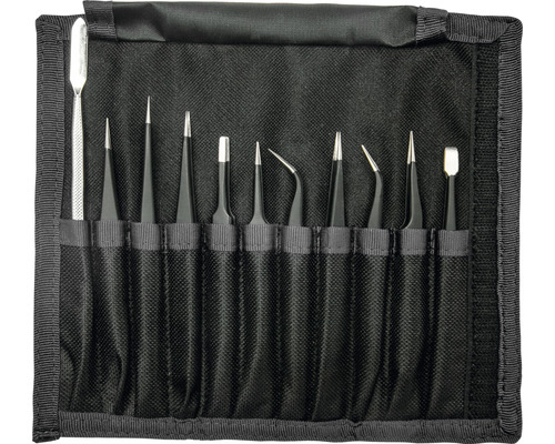 Pinzetten Set in schwarzer Aufbewahrungstasche