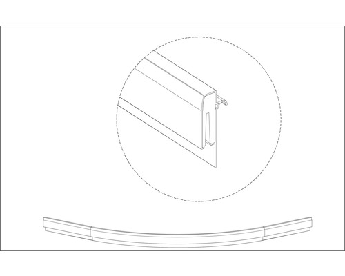 Rail de guidage Aurlane argent bas BSP121_2L pour cabine de douche complète CAB121