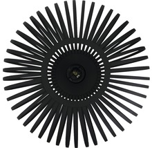 Schwarze Wandleuchte mit dekorativem, strahlenförmigem Design