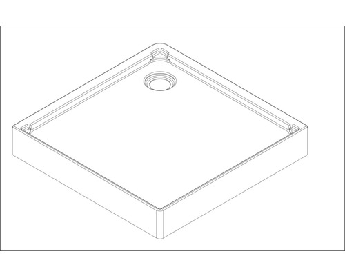 Receveur de douche de rechange Aurlane carré blanc pour douche complète CAB135 Receveur de douche carré avec trou d''évacuation au centre