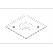 Quadratische Deckenplatte mit zwei Löchern und zentraler Aussparung