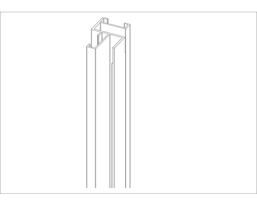 Profilé angulaire Aurlane argent pour douche complète paroi arrière BSP136_4LP pour douche complète CAB136