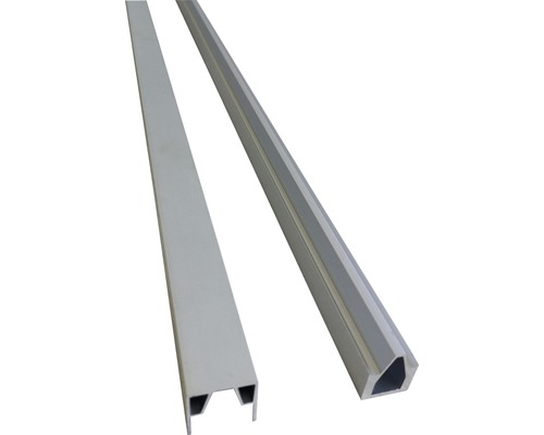 Start- und Endprofil-Set Konsta Steckzaun WPC 177x15 cm, silber Zwei Aluminiumprofile unterschiedlicher Form