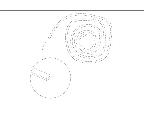 Illustration d''un cordon d''étanchéité sur un rouleau avec une vue détaillée du profil
