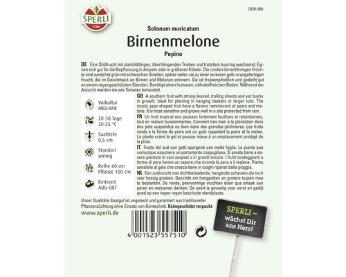 Paquet de graines de melon poire de la marque Sperli
