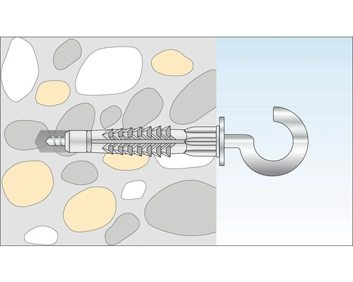 Illustration d''une cheville avec crochet dans un mur