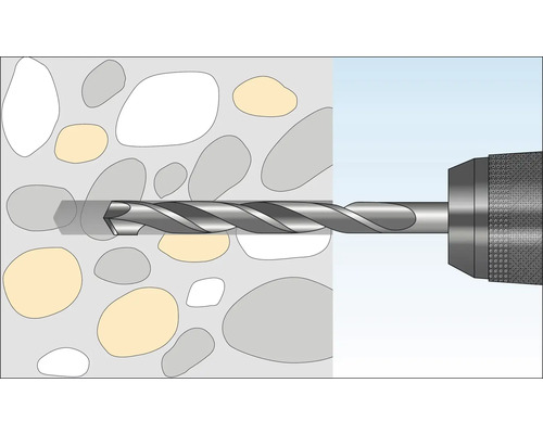 Perceuse perçant un mur en béton