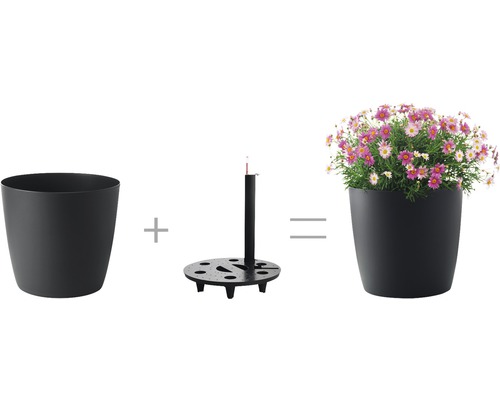 Pot de fleurs avec système d''irrigation et fleur