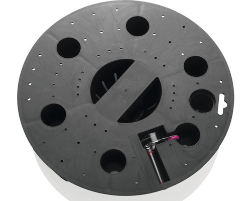 Plateau de plantation rond noir avec trous pour plantes et accessoires