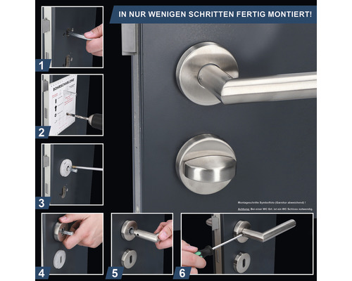 Anleitung zur Montage einer Türgarnitur in sechs Schritten