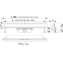 Duschrinne SPA Twin APZ5-Twin-1050 für Einbau in die Wand und Beleuchtbar edelstahl