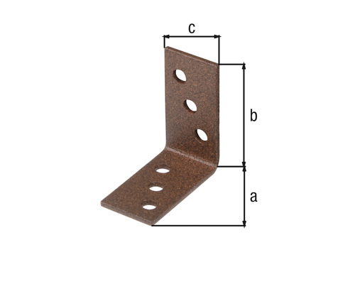 Équerre de fixation avec trous et dimensions a, b et c