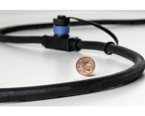 Câble de terre noir avec raccord en T et un centime pour l''orientation de la taille