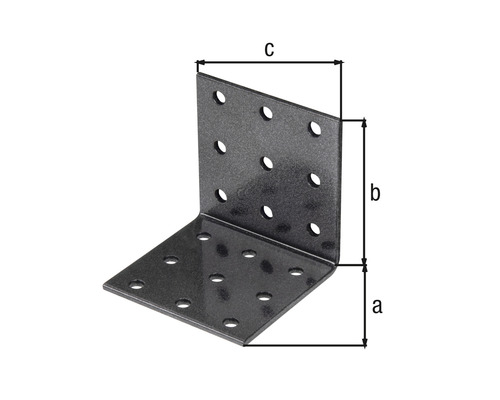 Winkelverbinder mit Löchern und Maßangaben