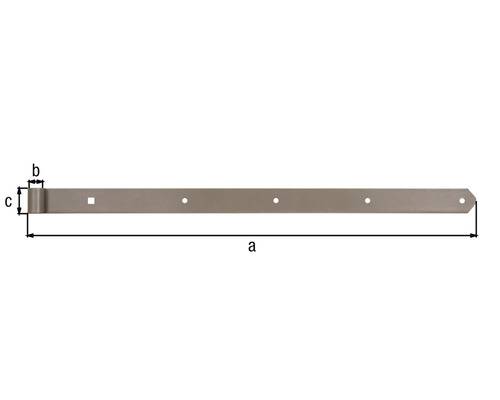 Fiche de porte avec les dimensions a, b et c