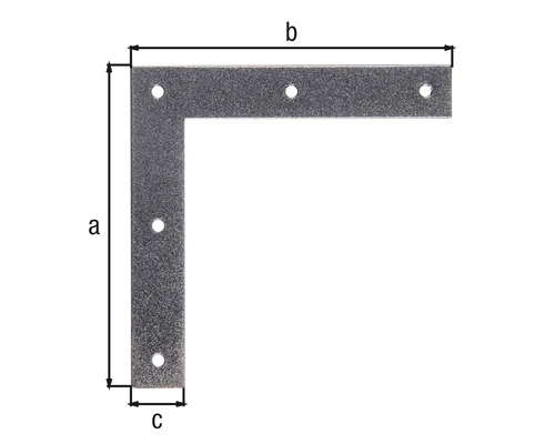 Connecteur d''angle avec trous et indications de dimensions
