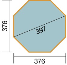 Piscine hors sol en bois Weka 593A octogonale 376x376x116 cm sans accessoires bois de pin-thumb-2