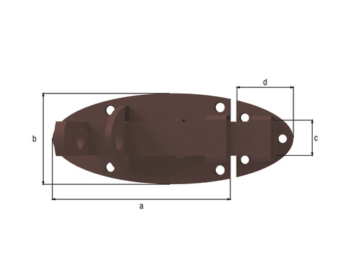 Illustration d''un verrou de porte avec indications de taille