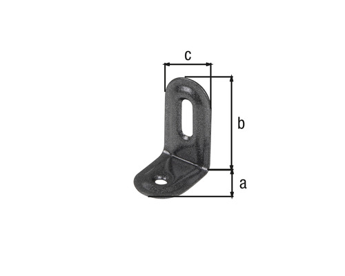 Equerre de fixation avec les dimensions a, b, c