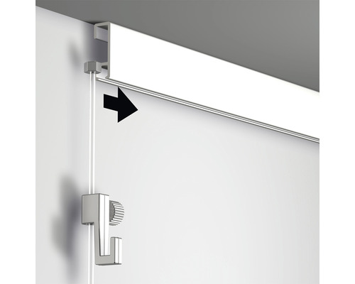 Fixation d''un rail de galerie avec kit de suspension au plafond