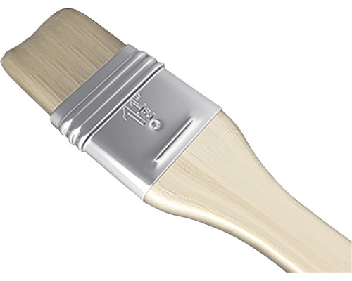 Flachpinsel mit hellem Holzgriff