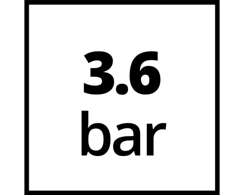 Indication de pression de 3.6 bar