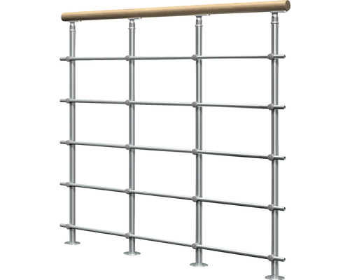 Geländer aus Holz und Metall