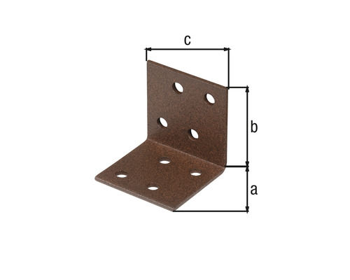 Équerre de fixation avec trous et indications de dimensions