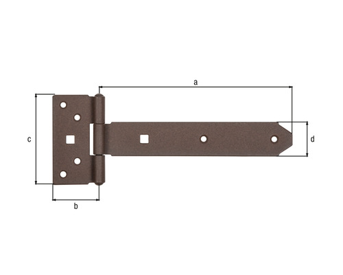 Abbildung eines Türbandes mit Maßangaben