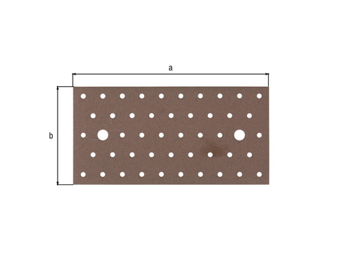 Plaque perforée avec les dimensions a et b