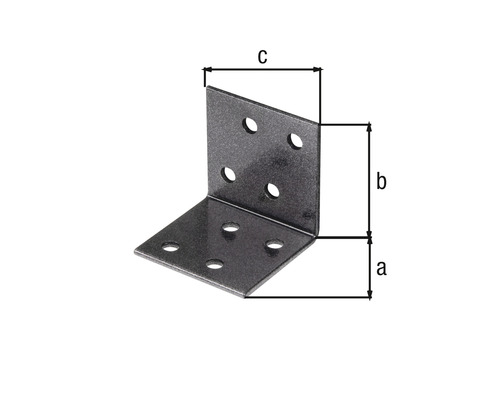 Equerre de fixation avec trous et indications de mesure