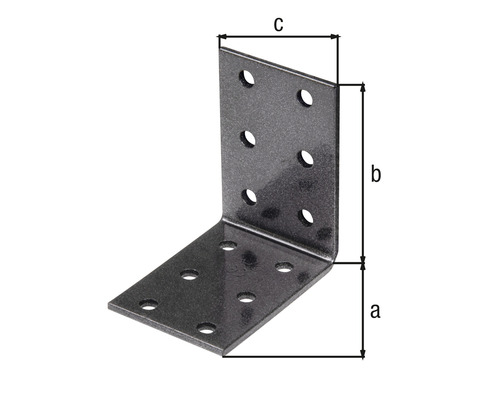 Equerre d''assemblage avec trous et indications de dimensions