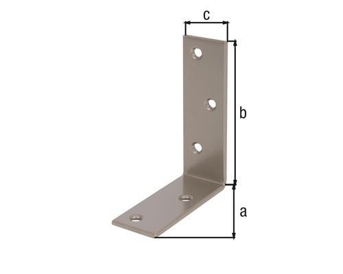 Equerre d''angle en métal avec les dimensions a, b et c