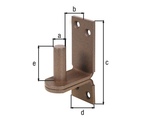 Paumelle de porte avec indications de dimension