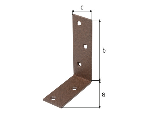 Équerre métallique avec trous de perçage et indications de dimensions