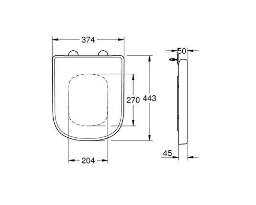 Abattant WC GROHE EURO Ceramic blanc 39330001 avec abaissement